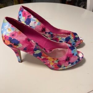 Coach and Four Floral Heels